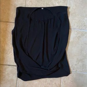 Black open front tank top